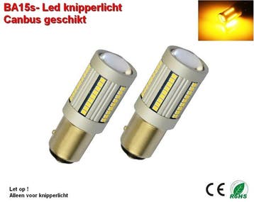2x BA15s CANBUS Knipperlicht Oranje 66smd 10-30v, Verzenden, Nieuw