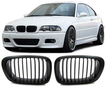 Mat zwarte grillen passend voor BMW 3 serie E46 coupe en ..., Verzenden