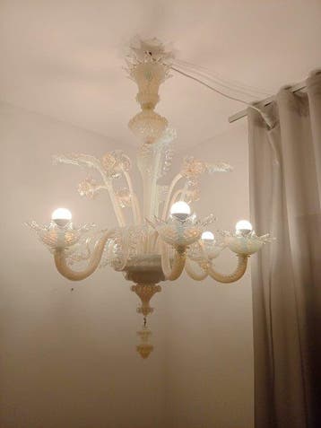 Plafondlamp - Muranoglas, goud 22k, Antiek en Kunst