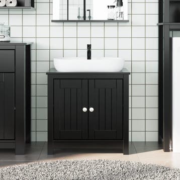 vidaXL Wastafelkast BERG 60x34x59 cm massief grenenhout, Verzenden, Nieuw, Wastafelkast