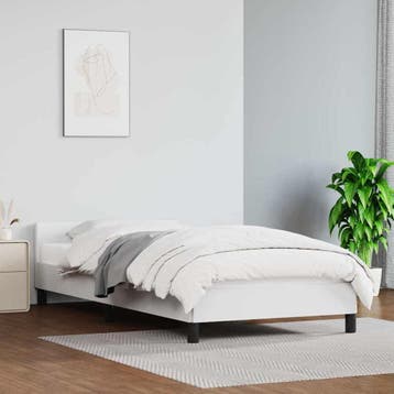 vidaXL Bedframe met hoofdeinde zonder matras 90x200 cm wit, Overige materialen, 90 cm, Eenpersoons, Verzenden
