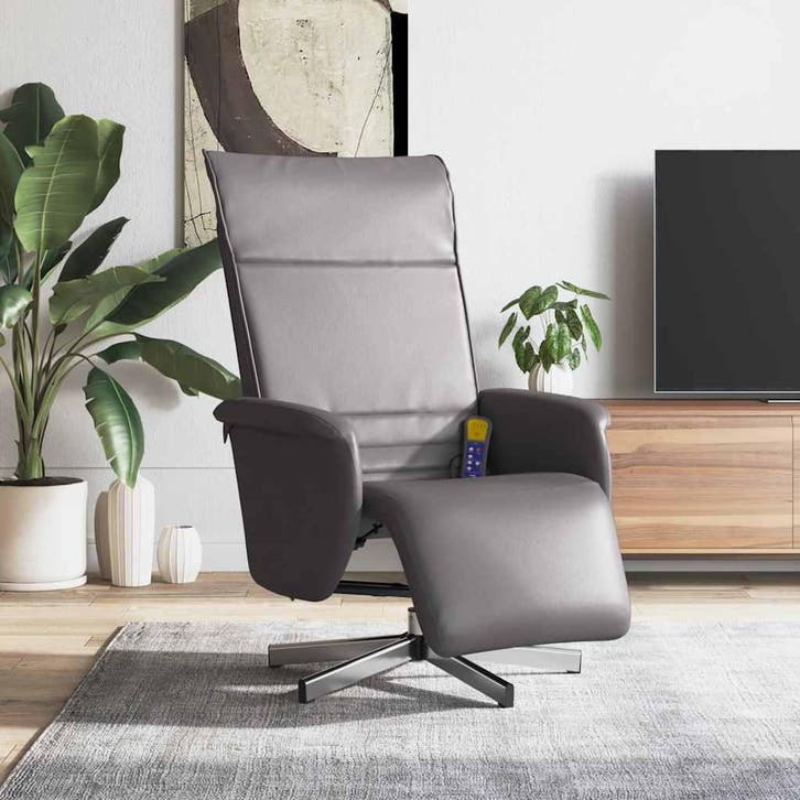 vidaXL Massagestoel verstelbaar met voetensteun kunstleer, Huis en Inrichting, Fauteuils, Nieuw, Verzenden