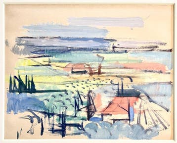 René Mels (1909-1977) - Paysage abstrait, Antiek en Kunst
