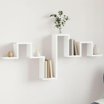 vidaXL Wandschap 104,5x10x43 cm bewerkt hout wit, Huis en Inrichting, Verzenden, Nieuw