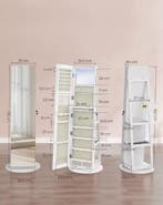 Draaibare Sieradenkast met LED, Spiegel en Opbergplanken, Verzenden, Nieuw