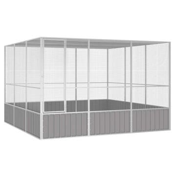vidaXL Vogelkooi 302,5x324,5x211,5 cm gegalvaniseerd staal, Verzenden, Nieuw