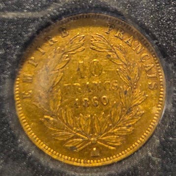 Frankrijk. Napoléon III. 10 Francs 1860-A, Paris (Zonder