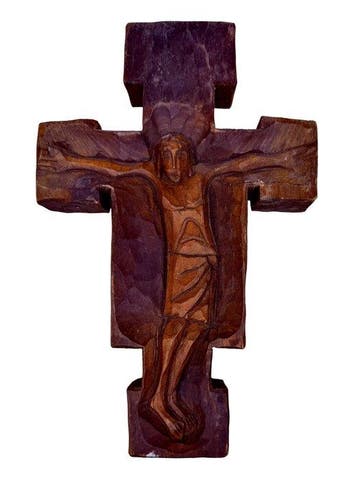 Crucifix - Hout - 1960-1970 - Handgesneden Camuno - 30 cm
