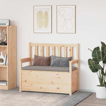 vidaXL Bankje 112,5x51,5x96,5 cm massief grenenhout, Verzenden, Nieuw, Hout, Minder dan 150 cm