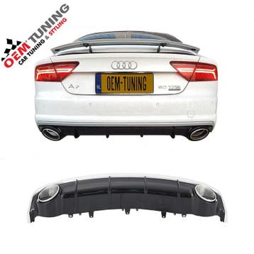 Diffuser voor A7 S7 | RS-Style | 2014 – 2018 | S-Line, Nieuw, Achter, Bumper, Audi