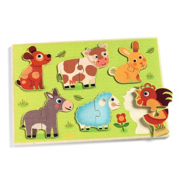 Djeco houten puzzel Coucou cow - bo van €14,99 voor €7,49, Ophalen of Verzenden, Nieuw