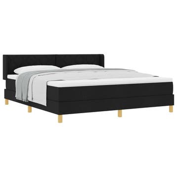 vidaXL Boxspringbed met hoofdeinde Zwart 200 x 180 cm Stof, Verzenden, Zwart, Stof, Nieuw
