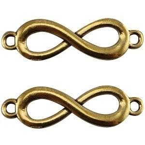 1xBedel Infinity 2 ogen Antiek Goud 29x9 mm, Ophalen of Verzenden, Nieuw, Tussenstuk of Tussenkraal