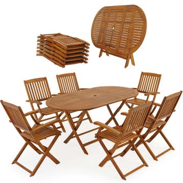 Tuinset Boston 7-delig Acaciahout (Tuinbanken-Tuinsets), Tuin en Terras, Tuinsets en Loungesets, Verzenden, Nieuw