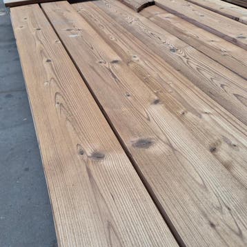 Thermo Vuren Geborstelde Planken 4200x140x19mm, Ophalen of Verzenden, Nieuw