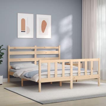 vidaXL Bedframe zonder matras massief grenenhout 160x200 cm, Bruin, Verzenden, 200 cm, 160 cm
