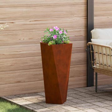 vidaXL Plantenbak Roestig 30 x 30 x 75 cm weervast staal, Verzenden, Minder dan 60 cm, Nieuw, Metaal