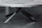 Uitschuifbare eettafel EUPHORIA 180-220-260cm marmer wit, Ophalen of Verzenden, Nieuw