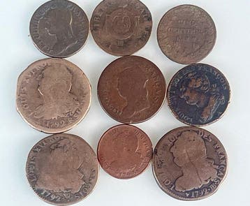 Frankrijk. Directoire/Consulat. Lot de 9 monnaies de la