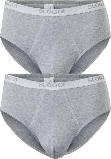 sloggi Maat L men Basic Heren Midi slip - 2-pack - Grey, Verzenden