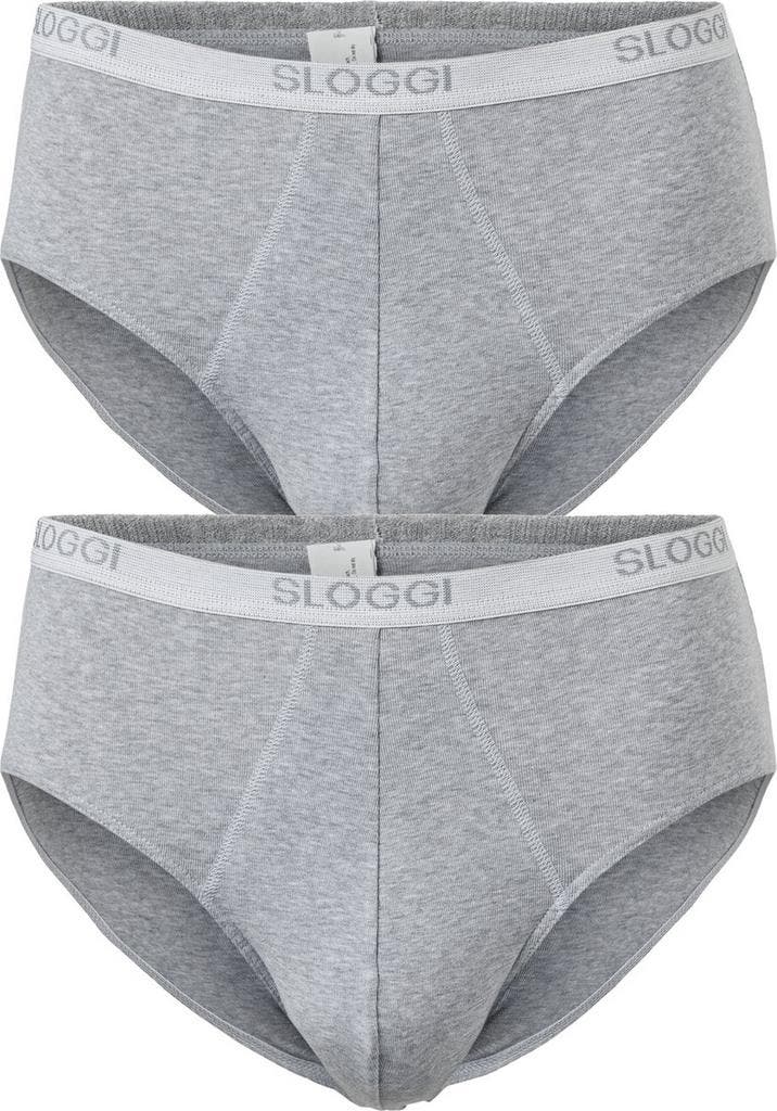 sloggi Maat L men Basic Heren Midi slip - 2-pack - Grey, Kleding | Heren, Ondergoed, Verzenden