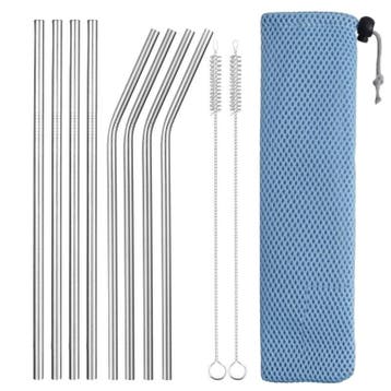 Fako Bijoux - RVS Rietjes Set -  8 Herbruikbare Rietjes - 4, Verzenden, Nieuw