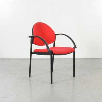 Vergaderstoel Frontseat - Rood - 4-poot onderstel, Ophalen of Verzenden, Nieuw