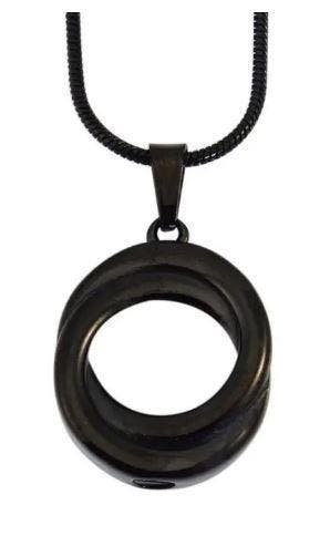 Ashanger, assierraad Circle of Life dubbel zwart, Nieuw, Zwart, Overige materialen, Kruis of Symbool