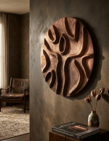 Alena Tulpanova - Handcrafted 3D Wall Sculpture in Earthy