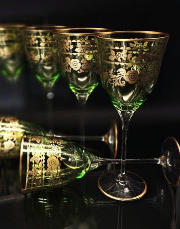 Artemisia - Drinkset (6) - Kristal, gouden zecchino