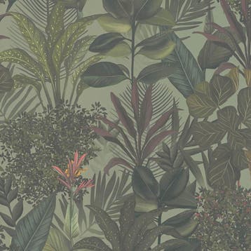Profhome 394331-GU Bloemen behang jungle mat groen, Verzenden