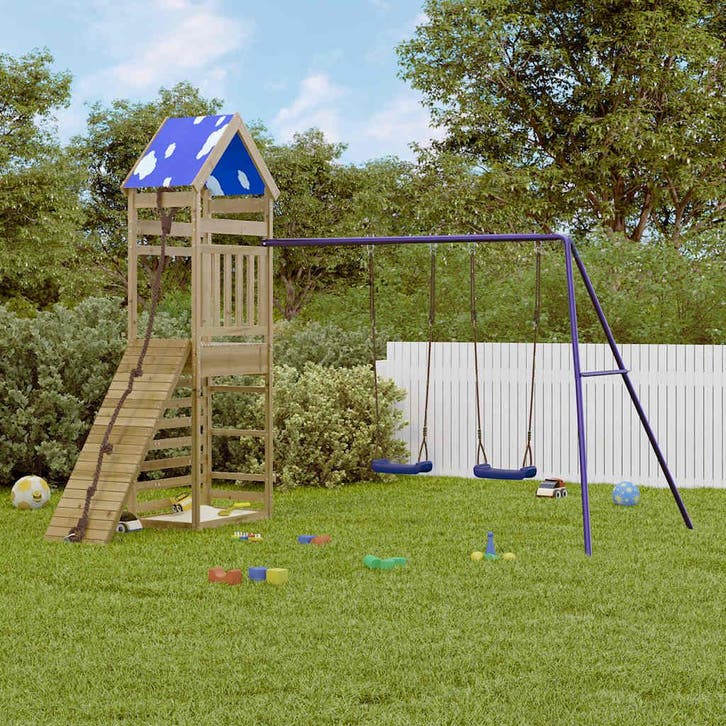 vidaXL Speelhuis geïmpregneerd grenenhout, Kinderen en Baby's, Speelgoed | Buiten | Speeltoestellen, Nieuw, Verzenden