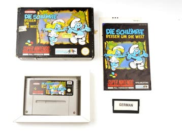 Die Schlümpfe reisen um die Welt (German) [Super Nintendo], Ophalen of Verzenden, Zo goed als nieuw