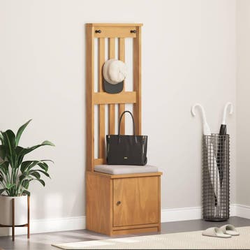 vidaXL Kapstok SANDNES 45x40x159,5 cm massief grenenhout, Verzenden, Nieuw