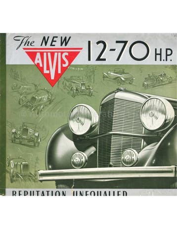 1938 ALVIS 12-70 BROCHURE ENGELS, Nieuw, Author