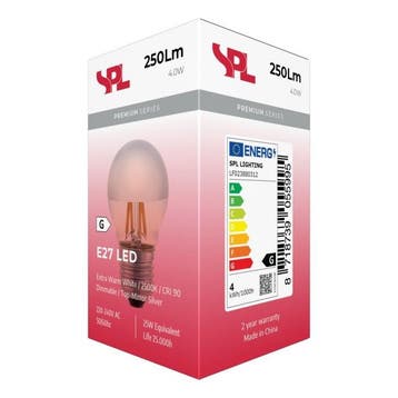SPL LED Kopspiegellamp Zilver E27 4W 250lm 2500K | Dimbaar, Ophalen of Verzenden, Nieuw