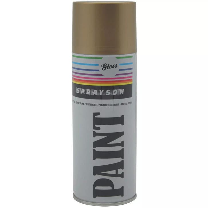 Sprayson Gouden spuitlak - Sneldrogend - 400 ml - Voor di..., Fietsen en Brommers, Fietsonderdelen, Overige typen, Nieuw, Ophalen of Verzenden