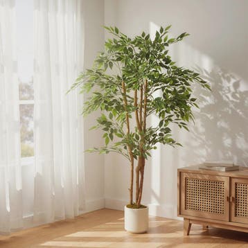 HOMCOM Kunst Banyan Boom 150 cm met Pot - Realistische Kunst, Tuin en Terras, Verzenden, Nieuw