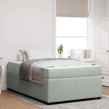 vidaXL Bedframe met matras Lichtgrijs 120 x 200 cm Stof, Huis en Inrichting, Slaapkamer | Bedden, Verzenden, Nieuw, Stof