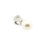 Witgouden hanger met parel en diamant; 0,02 ct., Sieraden, Tassen en Uiterlijk, Bedels, Ophalen of Verzenden, Gebruikt, Goud, Overige merken