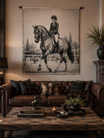 Exclusief paardenarazzo van katoen jacquard - 180x140 cm -