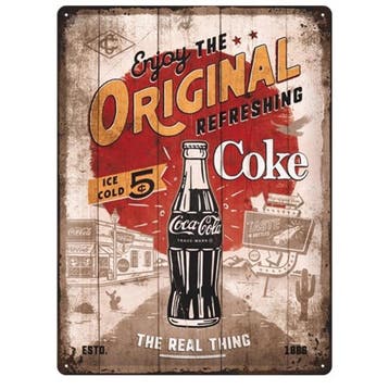 Enjoy the original refreshing coke reclamebord, Ophalen of Verzenden, Nieuw