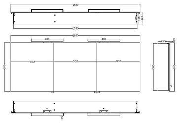 Wiesbaden Luxe spiegelkast +Led verlichting 160x60x14cm, Ophalen of Verzenden, Nieuw
