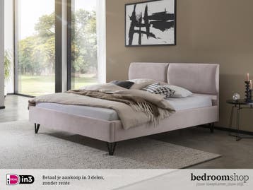Boxspring-look bed Milano - 180x200 - bed stof - Zacht roze, Overige kleuren, Verzenden, Boxspringlook, stoffen bed, roze, 180 cm