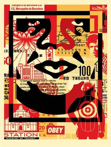 Shepard Fairey (OBEY) - OBEY Icon Collage - Signed Offset, Antiek en Kunst