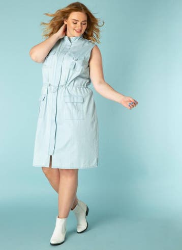 Yesta mouwloze jeansjurk 110 cm Maat:, Kleding | Dames, Jurken, Verzenden, Nieuw, Overige kleuren
