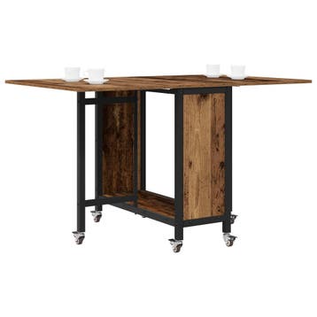 vidaXL Opvouwbare eettafel met wielen 130 x 80 x 76,5 cm, Verzenden, Nieuw