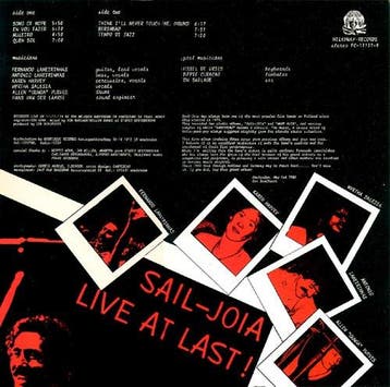 Sail-Joia - Live At Last! (LP 1980) Melkweg Studenten 2A, Ophalen of Verzenden, Gebruikt