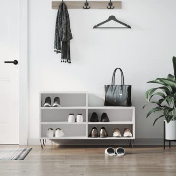 vidaXL Schoenenkast 102x36x60 cm bewerkt hout wit, Huis en Inrichting, Verzenden, Nieuw