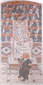 Danzig voor de Volkenbond op spotprent (lijst optie), Verzenden